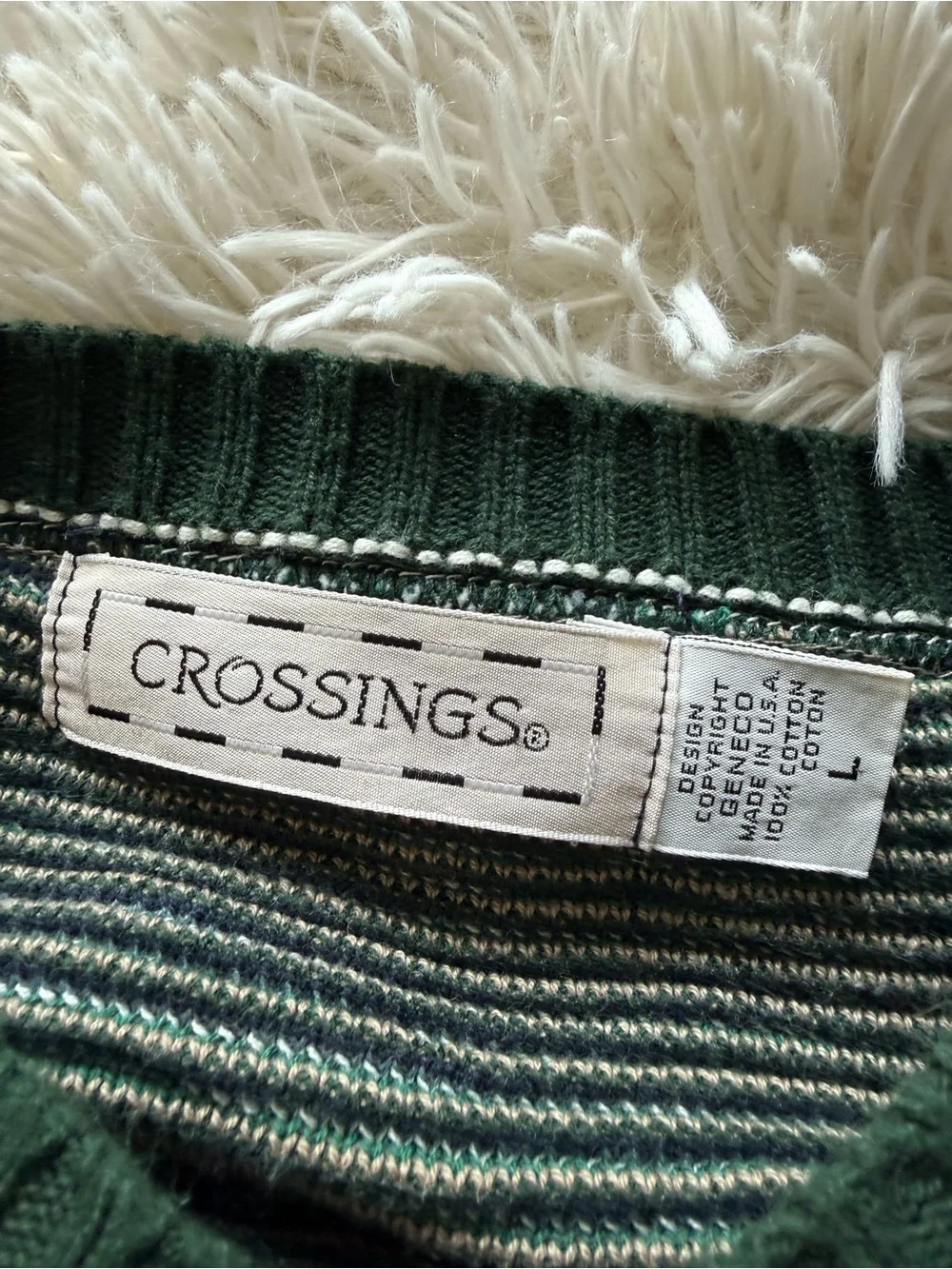 Vintage Crossings 100% Cotton Golf Sweater Size Large